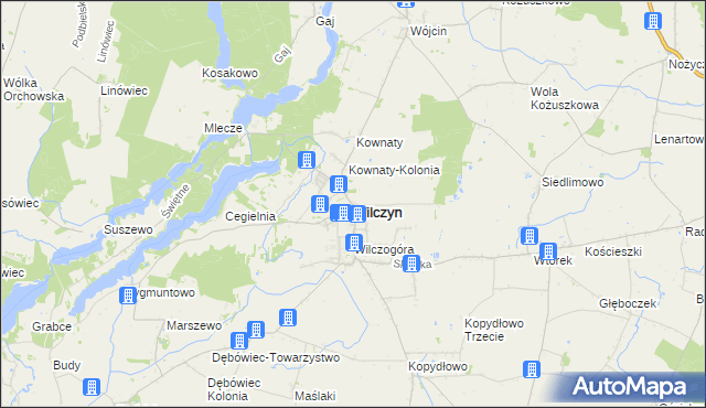 mapa Wilczyn powiat koniński, Wilczyn powiat koniński na mapie Targeo