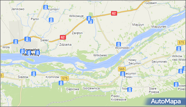 mapa Wilkówiec, Wilkówiec na mapie Targeo