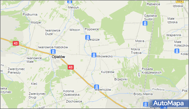 mapa Wilkowiecko, Wilkowiecko na mapie Targeo