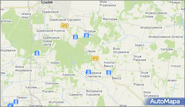 mapa Wincentów gmina Łask, Wincentów gmina Łask na mapie Targeo