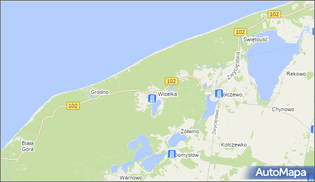 mapa Wisełka, Wisełka na mapie Targeo