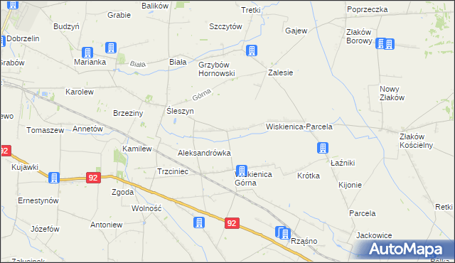 mapa Wiskienica Dolna, Wiskienica Dolna na mapie Targeo