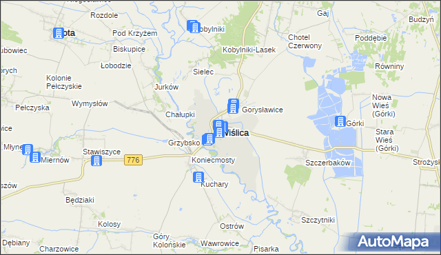 mapa Wiślica powiat buski, Wiślica powiat buski na mapie Targeo