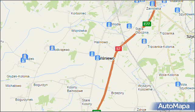 mapa Wiśniewo powiat mławski, Wiśniewo powiat mławski na mapie Targeo