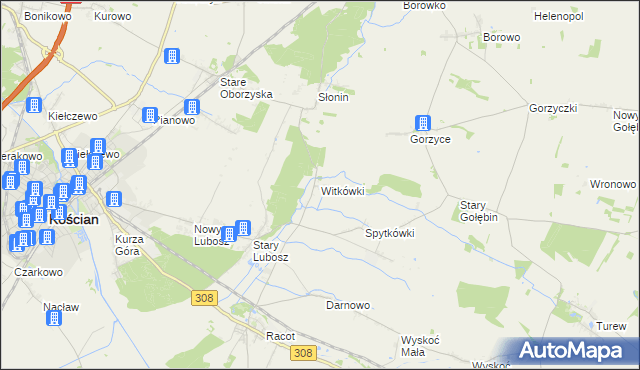 mapa Witkówki, Witkówki na mapie Targeo