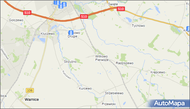 mapa Witkowo Pierwsze, Witkowo Pierwsze na mapie Targeo