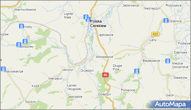 mapa Witosławice, Witosławice na mapie Targeo