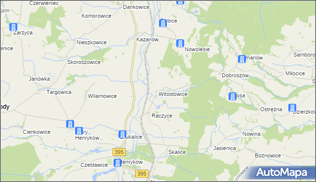 mapa Witostowice, Witostowice na mapie Targeo