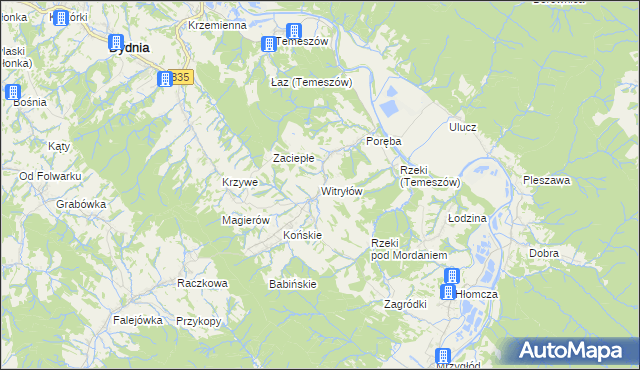 mapa Witryłów, Witryłów na mapie Targeo