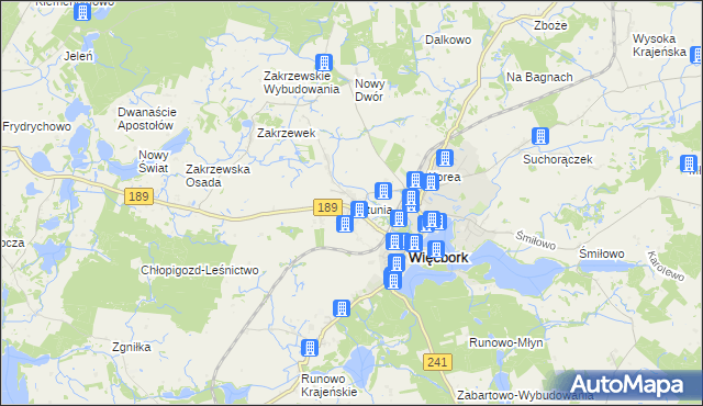 mapa Witunia, Witunia na mapie Targeo