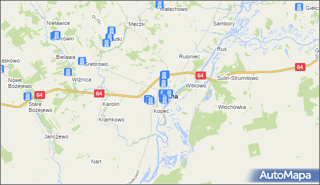mapa Wizna, Wizna na mapie Targeo