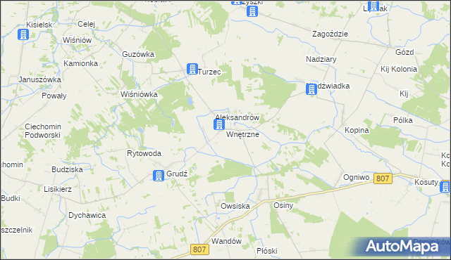 mapa Wnętrzne, Wnętrzne na mapie Targeo