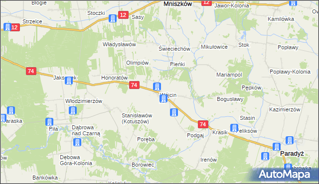mapa Wójcin A, Wójcin A na mapie Targeo