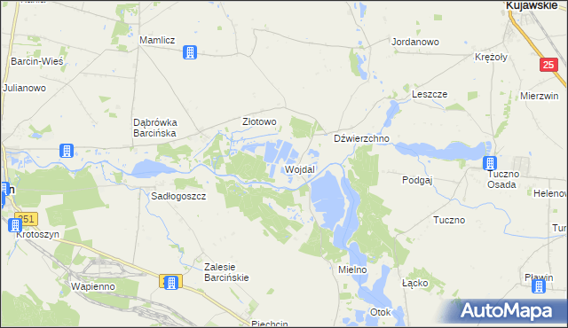 mapa Wojdal, Wojdal na mapie Targeo