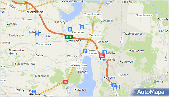 mapa Wojkowice Kościelne, Wojkowice Kościelne na mapie Targeo