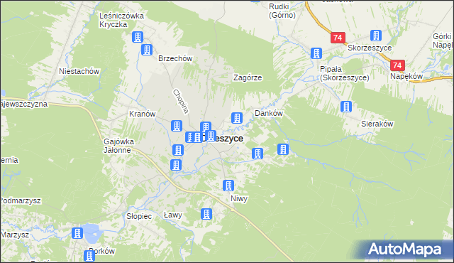 mapa Wójtostwo gmina Daleszyce, Wójtostwo gmina Daleszyce na mapie Targeo