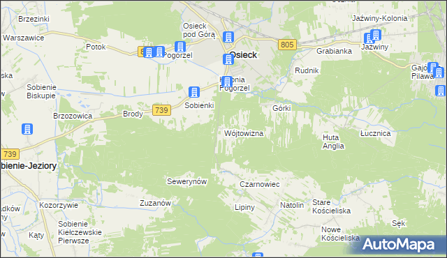 mapa Wójtowizna, Wójtowizna na mapie Targeo