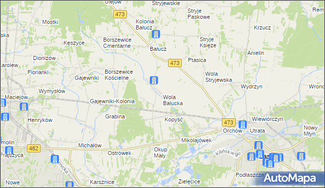 mapa Wola Bałucka, Wola Bałucka na mapie Targeo