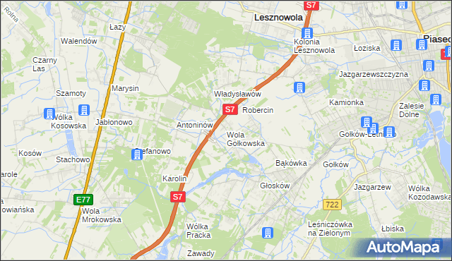 mapa Wola Gołkowska, Wola Gołkowska na mapie Targeo