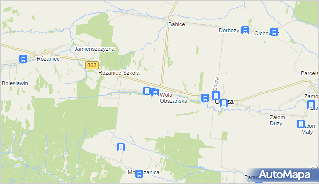 mapa Wola Obszańska, Wola Obszańska na mapie Targeo