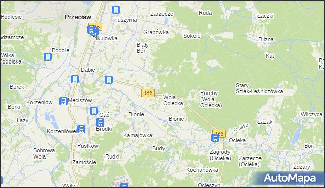 mapa Wola Ociecka, Wola Ociecka na mapie Targeo