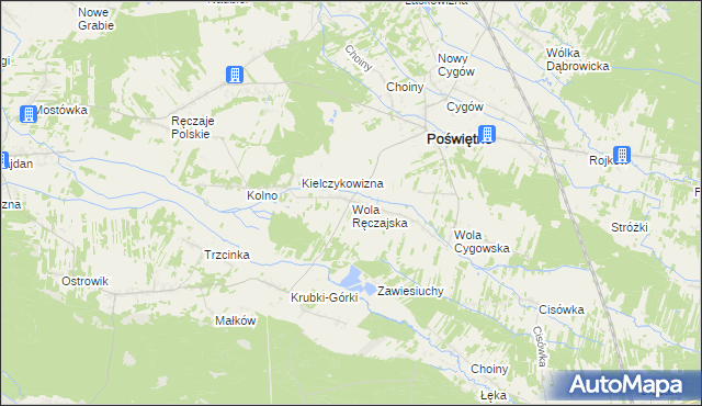 mapa Wola Ręczajska, Wola Ręczajska na mapie Targeo