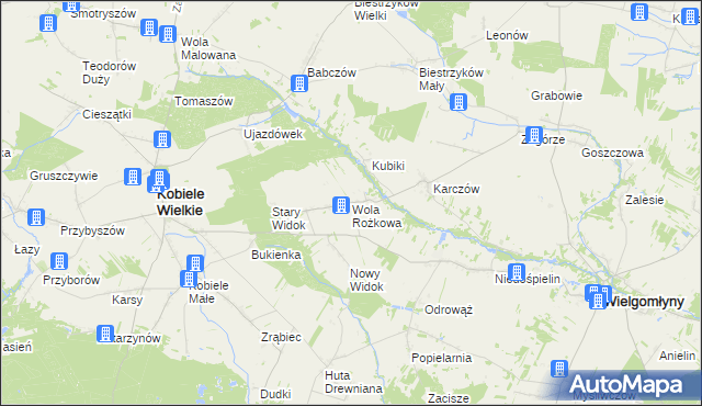 mapa Wola Rożkowa, Wola Rożkowa na mapie Targeo