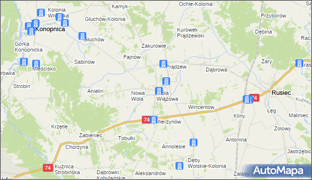 mapa Wola Wiązowa, Wola Wiązowa na mapie Targeo