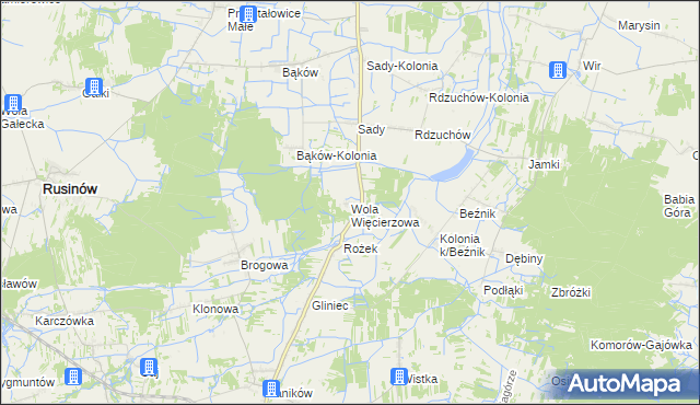 mapa Wola Więcierzowa, Wola Więcierzowa na mapie Targeo