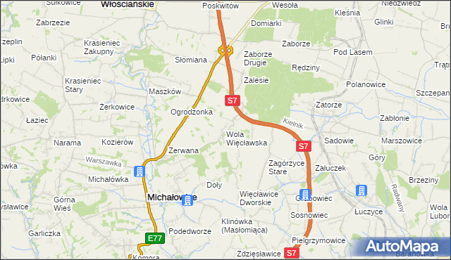 mapa Wola Więcławska, Wola Więcławska na mapie Targeo
