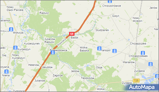 mapa Wólka Babska, Wólka Babska na mapie Targeo