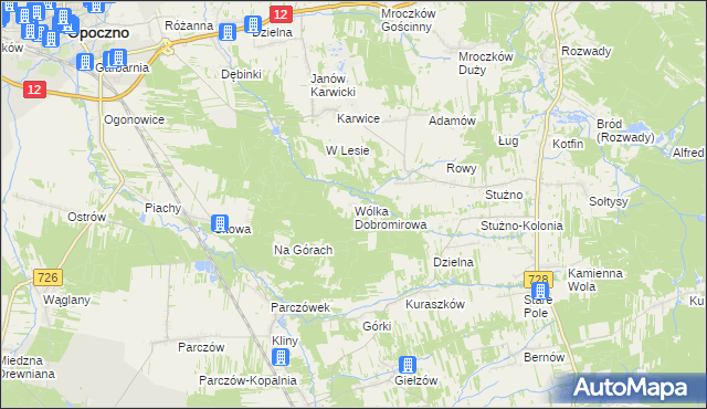 mapa Wólka Dobromirowa, Wólka Dobromirowa na mapie Targeo