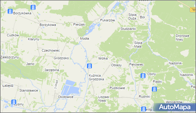 mapa Wólka gmina Koniecpol, Wólka gmina Koniecpol na mapie Targeo