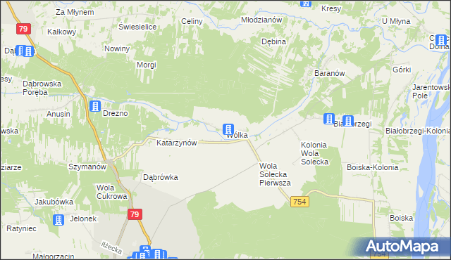 mapa Wólka gmina Lipsko, Wólka gmina Lipsko na mapie Targeo