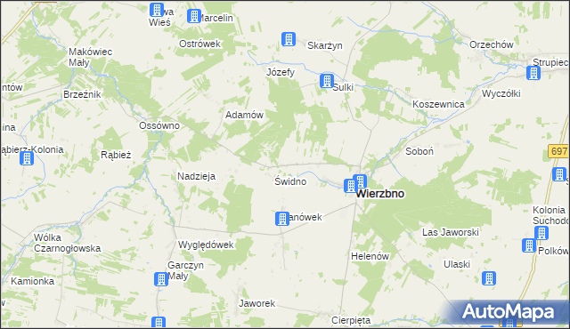 mapa Wólka gmina Wierzbno, Wólka gmina Wierzbno na mapie Targeo