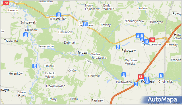 mapa Wólka Jeruzalska, Wólka Jeruzalska na mapie Targeo