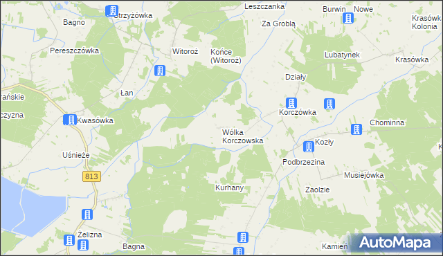 mapa Wólka Korczowska, Wólka Korczowska na mapie Targeo