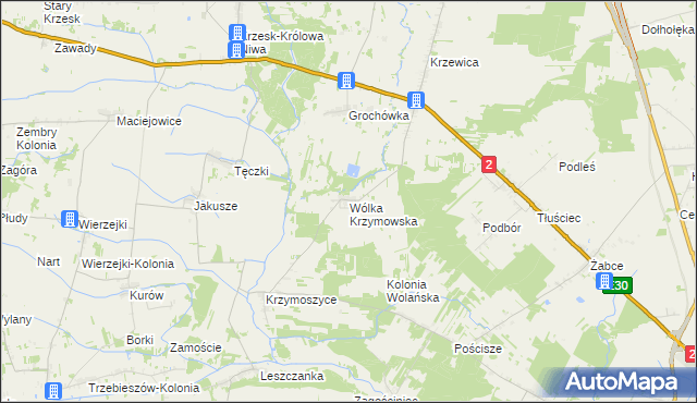 mapa Wólka Krzymowska, Wólka Krzymowska na mapie Targeo