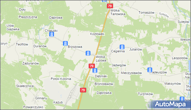 mapa Wólka Lipowa, Wólka Lipowa na mapie Targeo