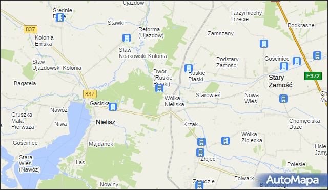 mapa Wólka Nieliska, Wólka Nieliska na mapie Targeo