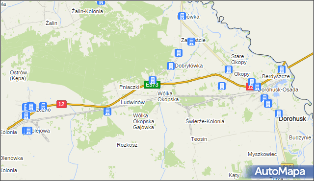 mapa Wólka Okopska, Wólka Okopska na mapie Targeo