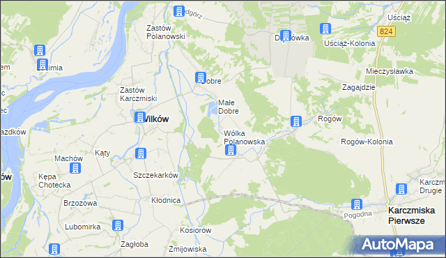 mapa Wólka Polanowska, Wólka Polanowska na mapie Targeo