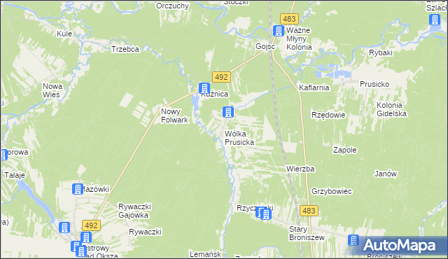 mapa Wólka Prusicka, Wólka Prusicka na mapie Targeo
