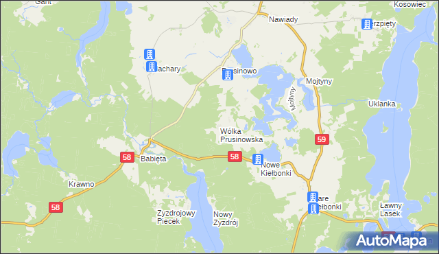 mapa Wólka Prusinowska, Wólka Prusinowska na mapie Targeo