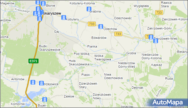 mapa Wólka Twarogowa, Wólka Twarogowa na mapie Targeo