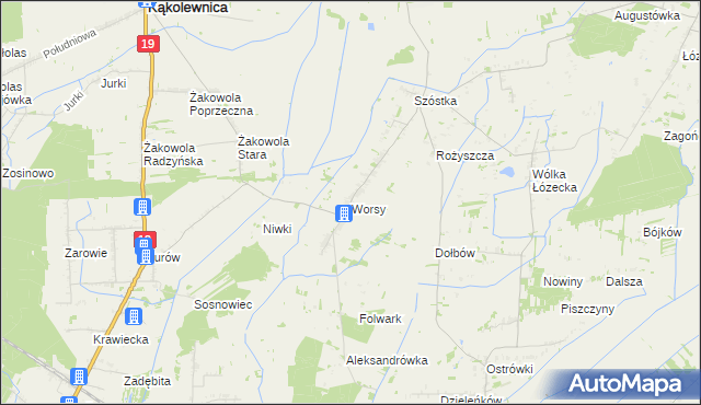 mapa Worsy, Worsy na mapie Targeo