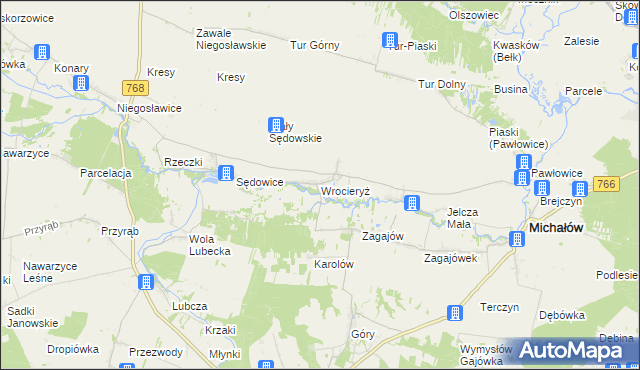 mapa Wrocieryż, Wrocieryż na mapie Targeo