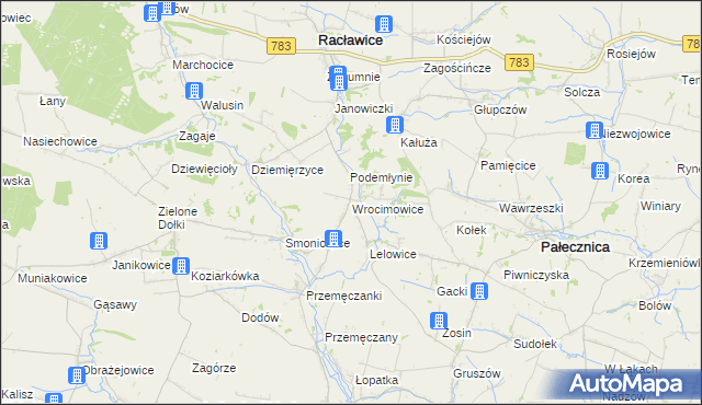 mapa Wrocimowice, Wrocimowice na mapie Targeo