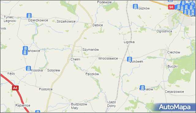 mapa Wrocisławice, Wrocisławice na mapie Targeo