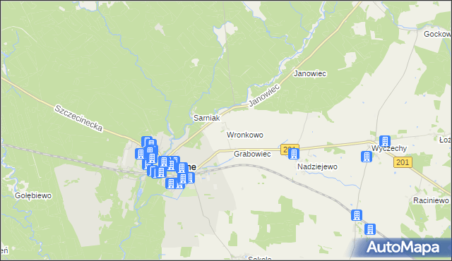 mapa Wronkowo, Wronkowo na mapie Targeo